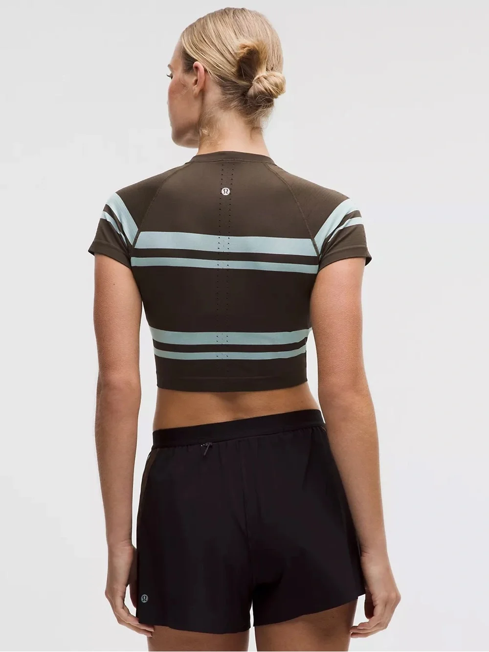 Lululemon Swiftly Tech Cropped Short-Sleeve Shirt 2.0 Stripe